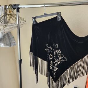 Black Viscose/sil scarf